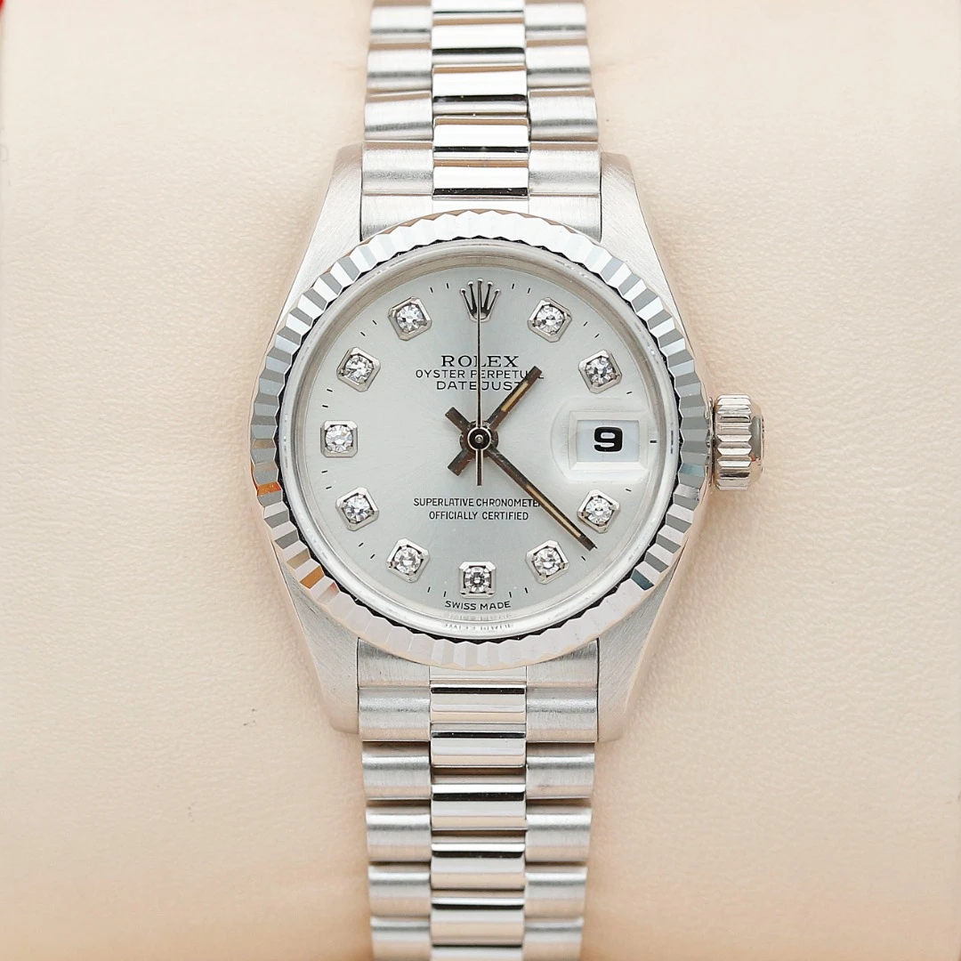 99新 Rolex/劳力士 日志69179/18K白金/26mm/原钻/单表气质女士