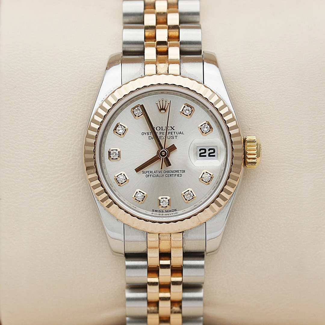 99新 Rolex/劳力士 日志179171/间玫瑰金原钻/26mm/自动机械/单表