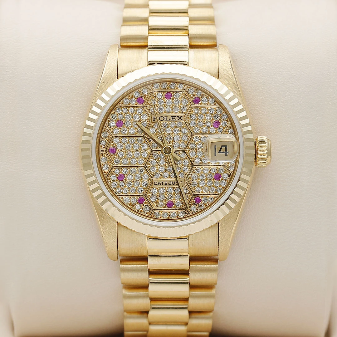 99新 Rolex/劳力士 日志68278/18K黄金后钻/31mm/自动机械单表