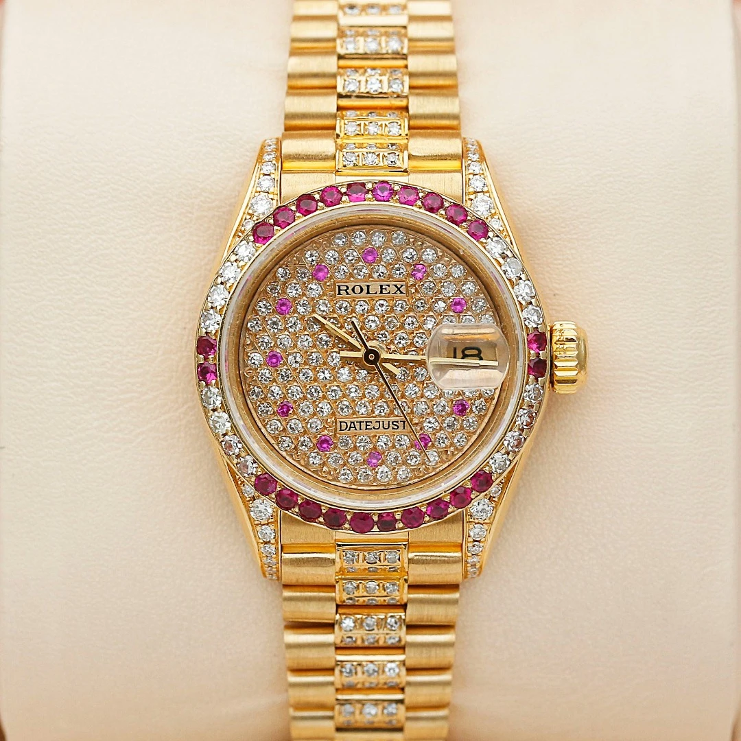 99新 Rolex/劳力士 日志69178/18K黄金后镶钻/26mm/自动机械/单表