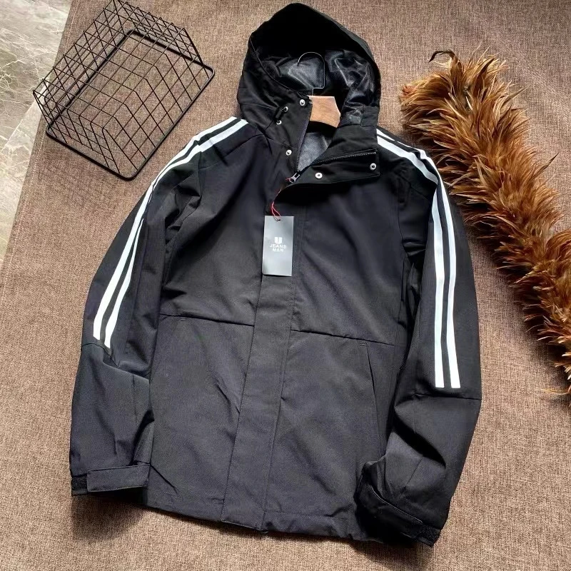 8084男款连帽夹克外套多色户外情侣春秋时尚男士防风连帽夹克