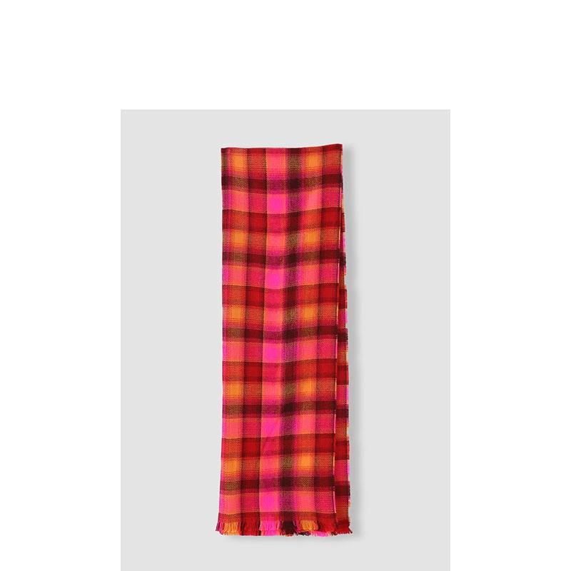 【直播间同价】HG5ZJ036X披肩围巾长款 玫红格