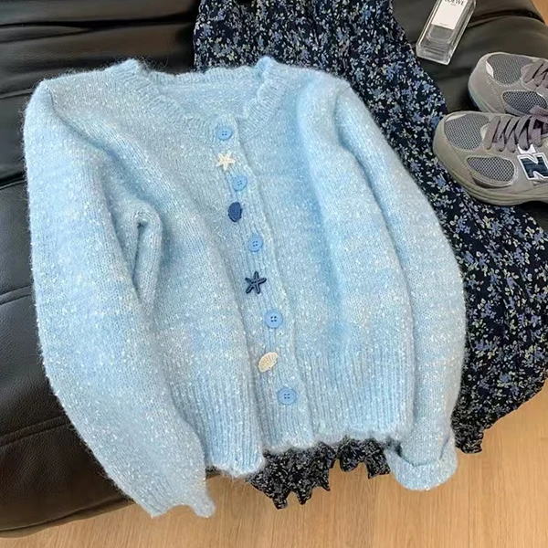 G66532-2024秋冬新款时尚百搭设计感针织衫开衫女