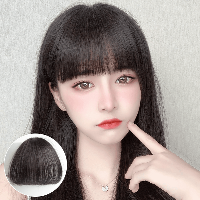 仿真发漫画刘海假发片女自然隐形前额假刘海日系带鬓角假发头帘夏