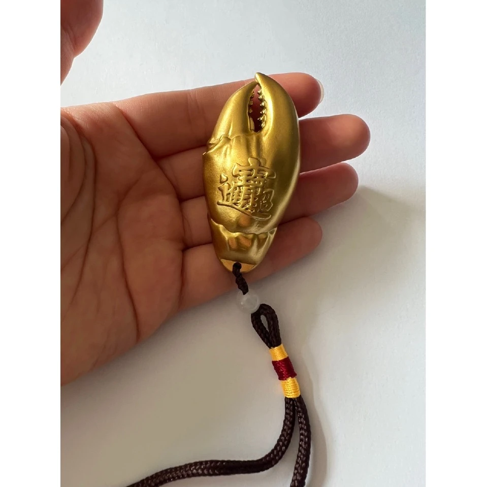 黄铜手中有钱手把件创意手里有钳螃蟹钳手挂件铜摆件工艺品礼品