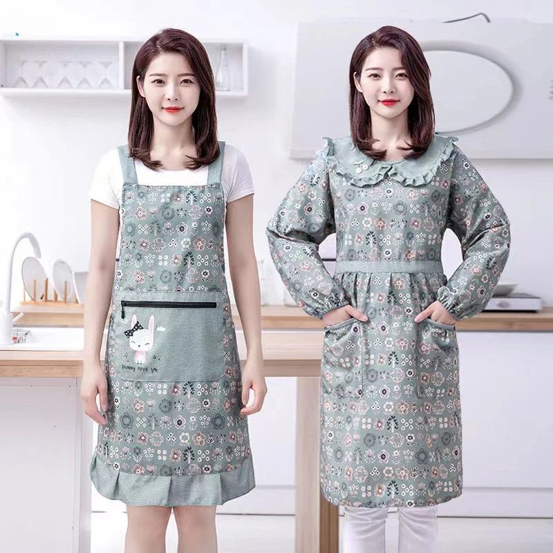 围裙洋气女夏季帆布家用厨房做饭帆布围裙餐饮工作服防脏围裙围腰