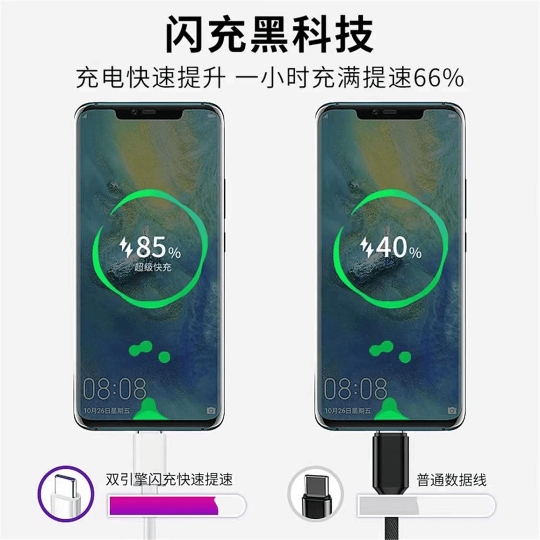 5A/6A超级快充线数据线 适用华为Typec苹果安卓手机USB充电线