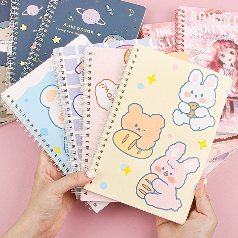 卡通线圈本可爱创意A5活页笔记本文具高颜值学生横线日记本子