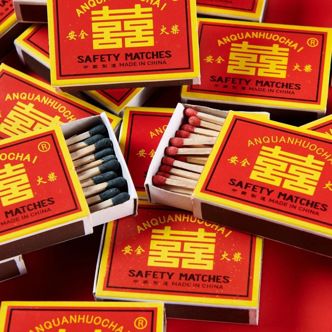 老式发财火柴怀旧复古火柴洋火家用安全香薰户外长杆火柴点烟火柴