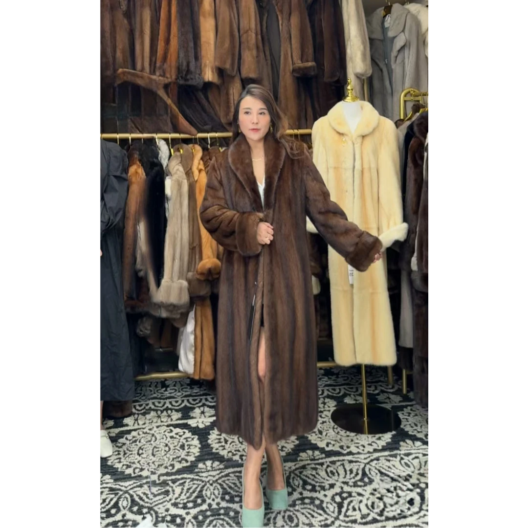 H466 貂皮大衣 衣长120  胸围110 中古皮草