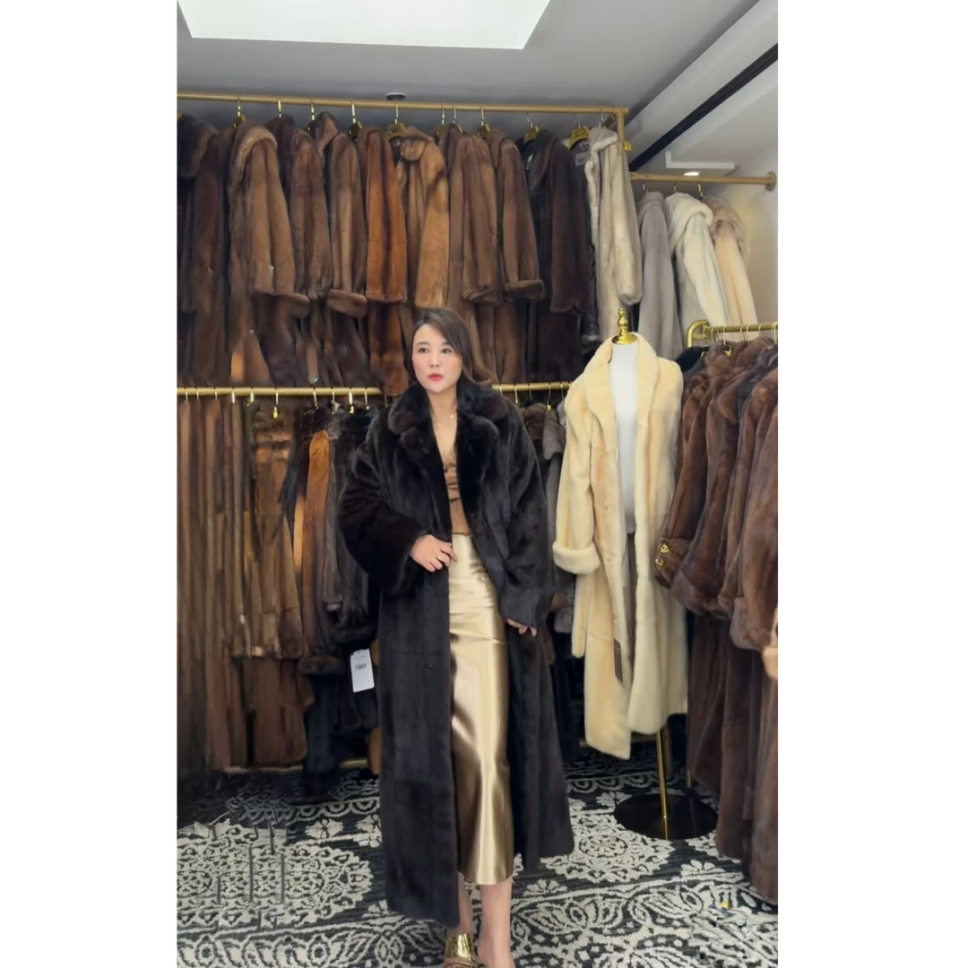 H532 貂皮大衣衣长128  胸围110 中古皮草