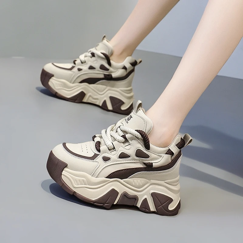8cm内增高老爹鞋女ins2024秋季新款厚底百搭网红透气显脚小运动鞋