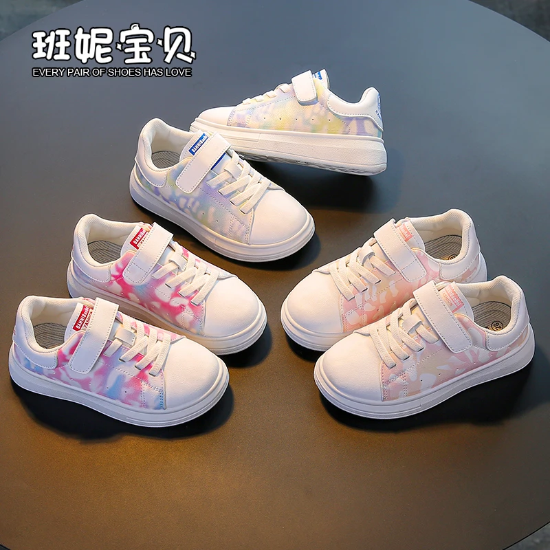 小白鞋2023春秋新款中大童鞋小女孩软底鞋子轻便低帮休闲板鞋3389