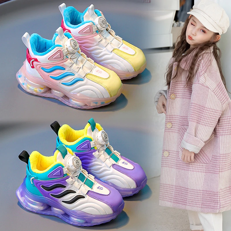 2023年冬季新款二棉中大童软底女童运动鞋儿童老爹鞋d271