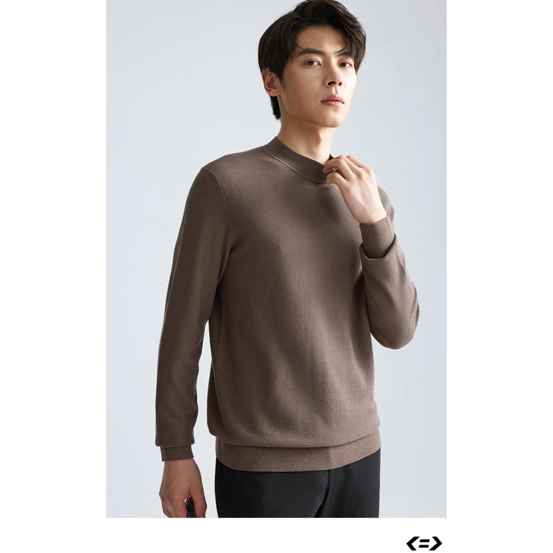 利郎针织衫 (A4DMS002)【精梳棉针织衫】休闲长袖男士半高领