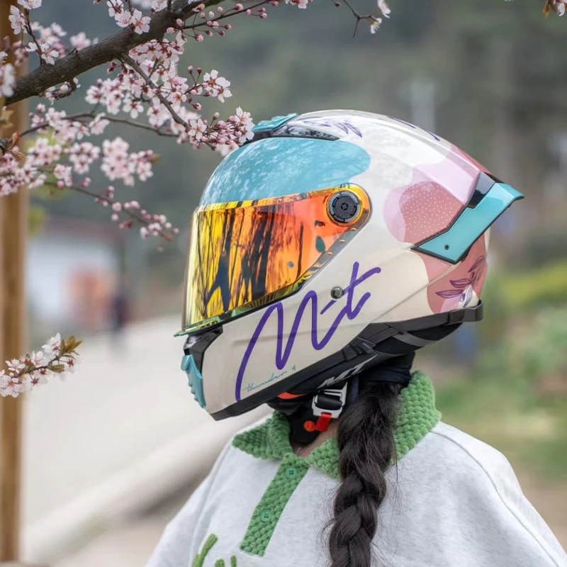 西班牙MT雷神4全盔大尾翼摩托车男女四季机车头盔仿赛双镜片活动