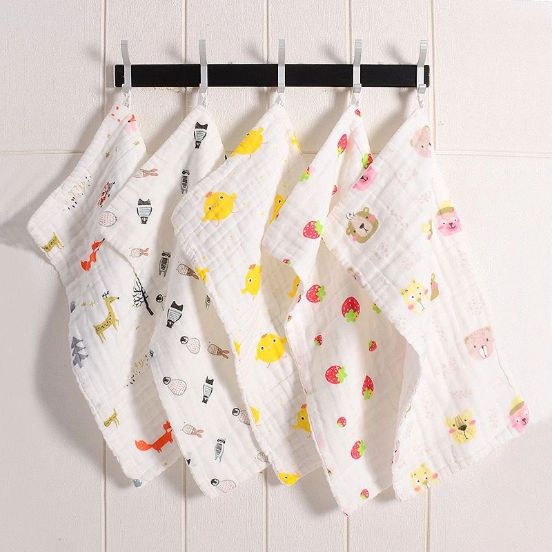 六层棉纱布儿童毛巾洗脸巾口水巾柔软泡泡纱薄款家用洗澡吸水可爱