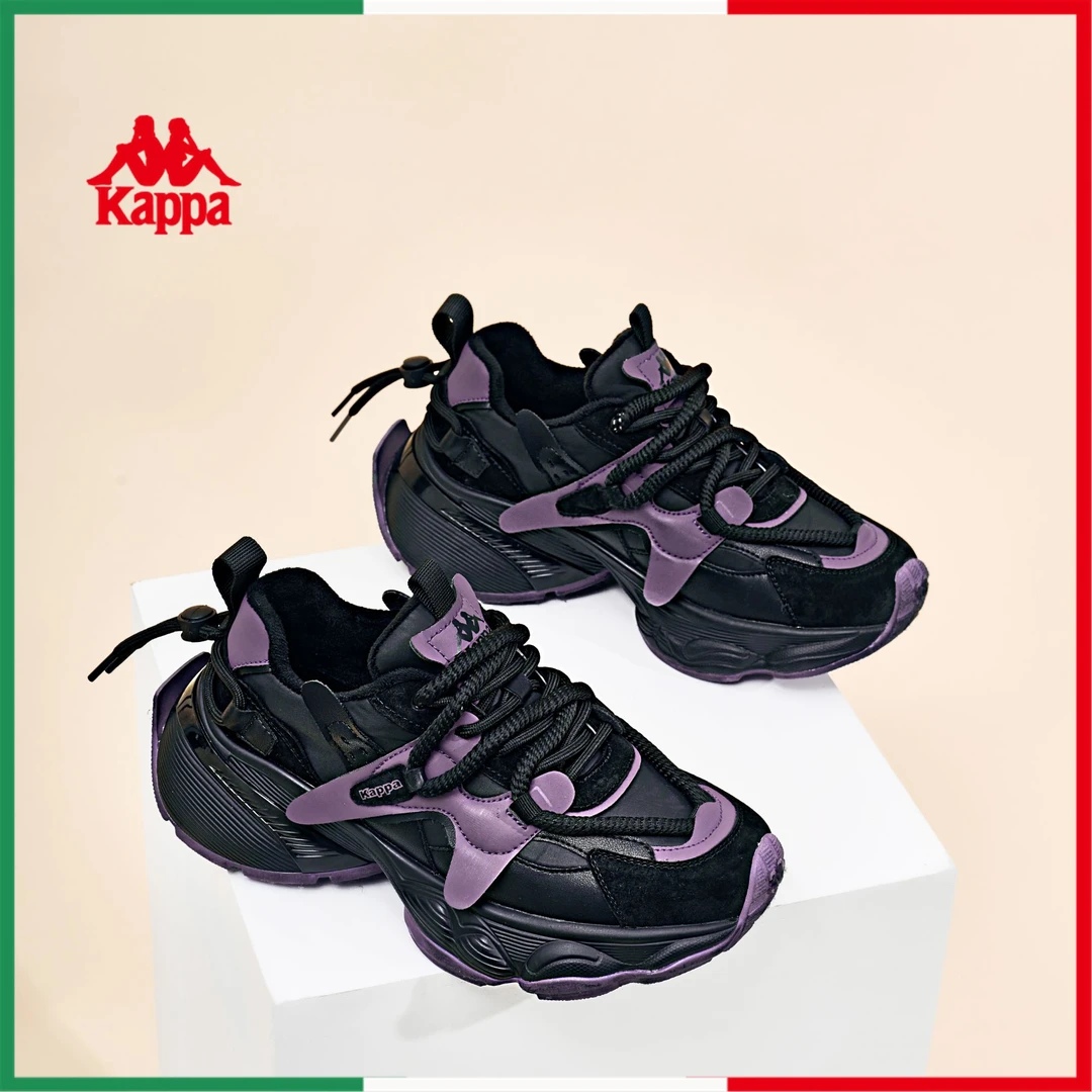 Kappa/卡帕背靠背增高女鞋夏季百搭老爹鞋潮流时尚运动休闲鞋2CJ1