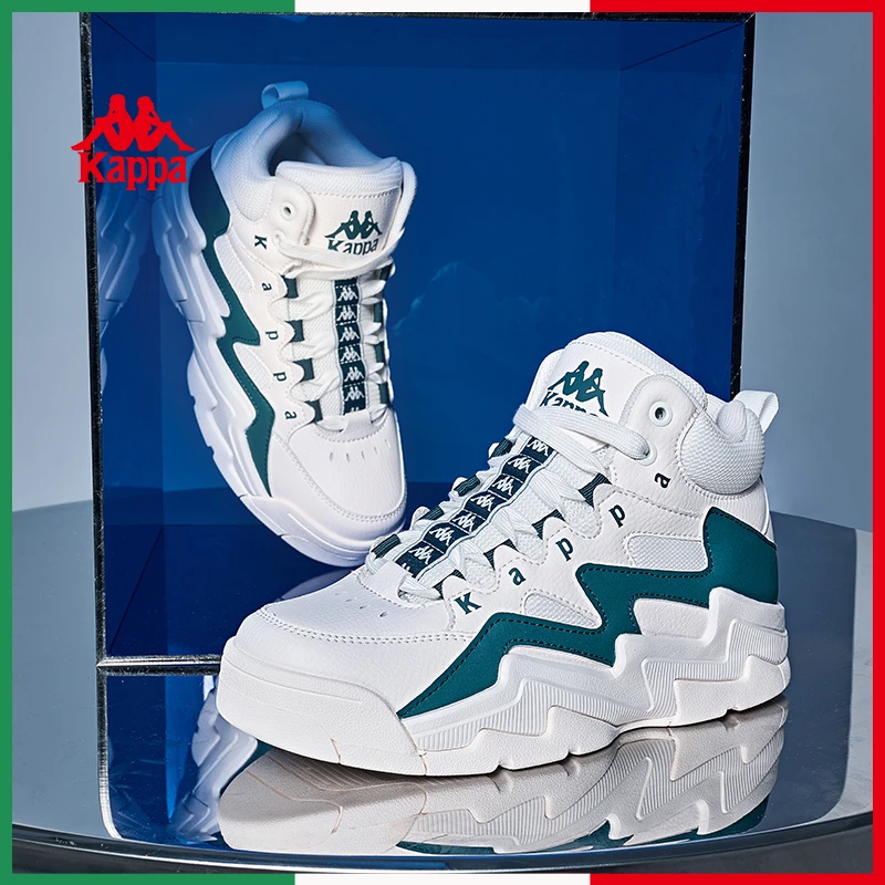 Kappa/卡帕高帮运动板鞋春季新款潮流休闲鞋子女生百搭厚底鞋11CJ
