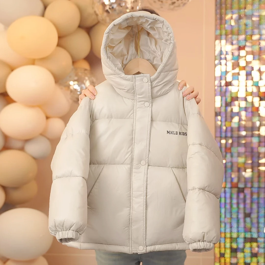 女童棉服三防面料加厚中大童洋气保暖连帽外套冬装棉衣宽松亲子装