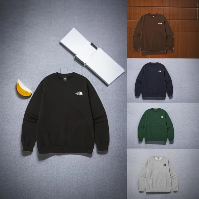 THE NORTH FACE/北面 圆领刺绣logo男女同款宽松套头休闲时尚卫衣