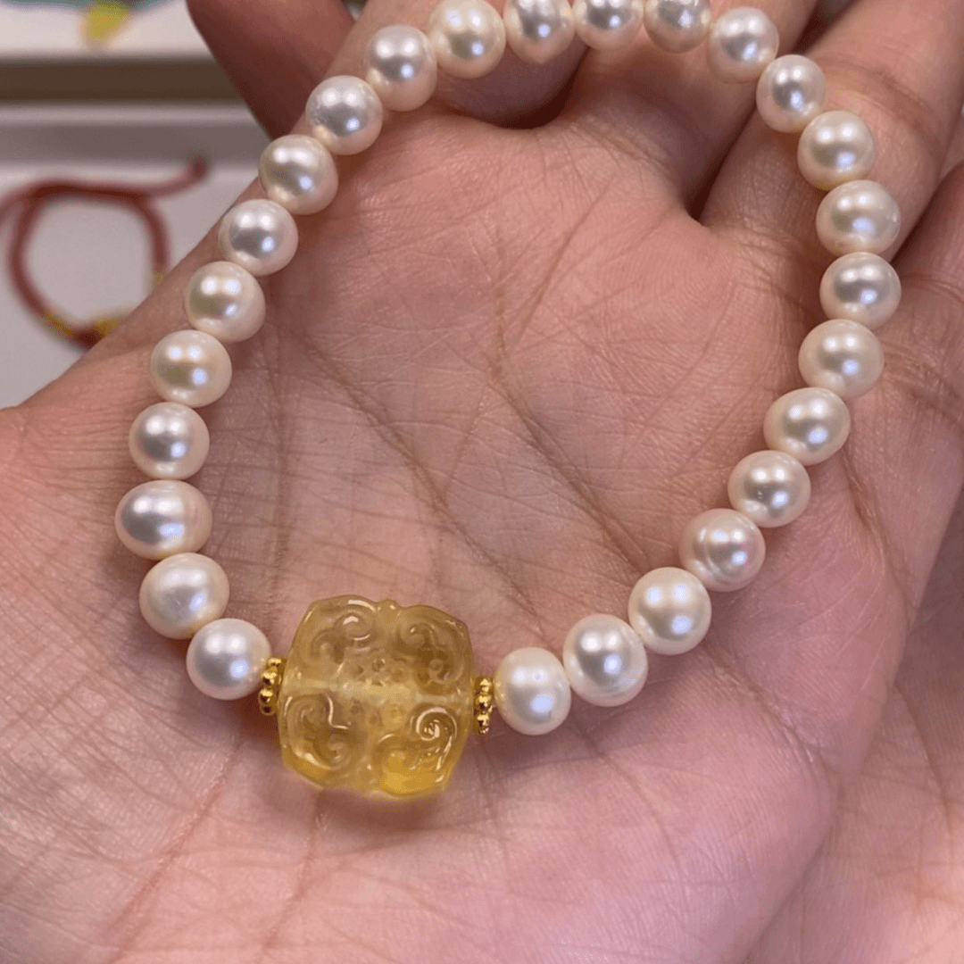 【闪购商品】淡水珍珠手绳未镶嵌大**利珍珠萤石手串