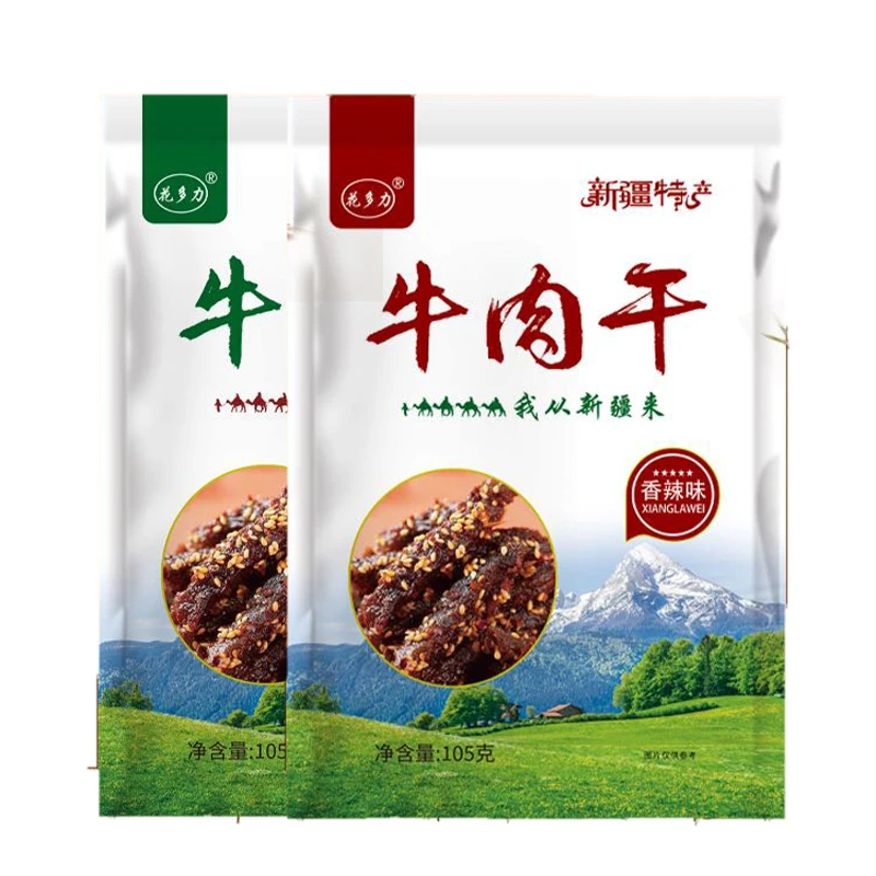 花多力牛肉干105g/袋新疆特产零食香辣牛肉干休闲食品熟食即食