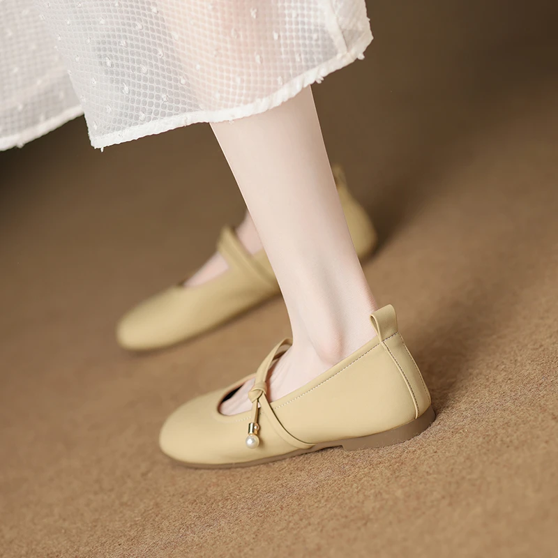 木木638-2秋季秋鞋浅口平底鞋子软底单鞋女上班不累脚温柔豆豆鞋