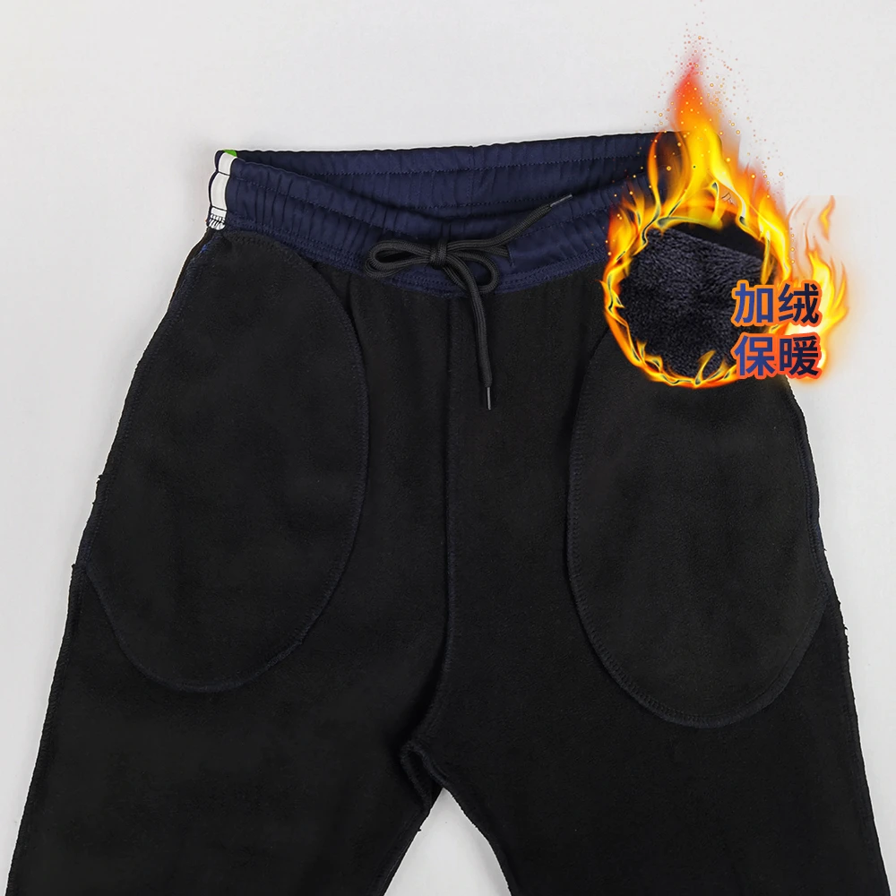 冬季加绒款校服裤子男女通用学生保暖裤白绿杠白红杠奥粒绒运动裤