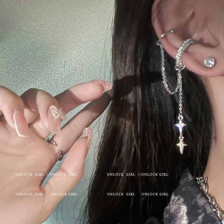 合金耳饰 星星耳夹女ins潮小众设计高级轻奢百搭精致无耳洞耳骨夹