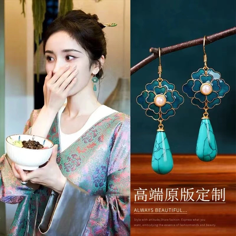 新中式马面裙耳环民族风旗袍气质汉服小众独特耳饰高级感国潮耳坠