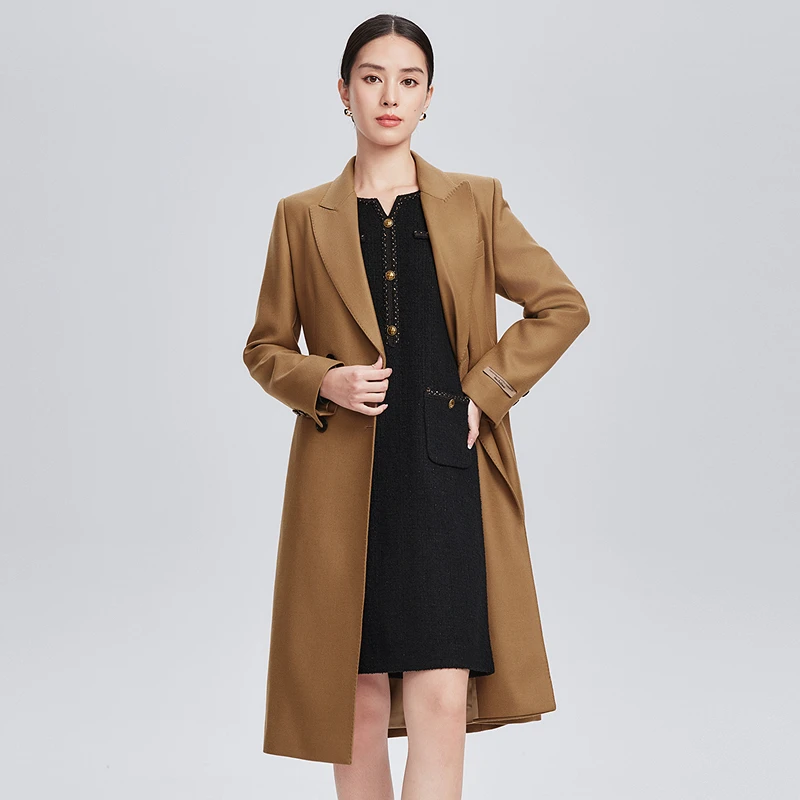 【雅丹老钱风】赢智尚秋冬焦糖时尚高级显瘦美拉德风大衣女ZK00099