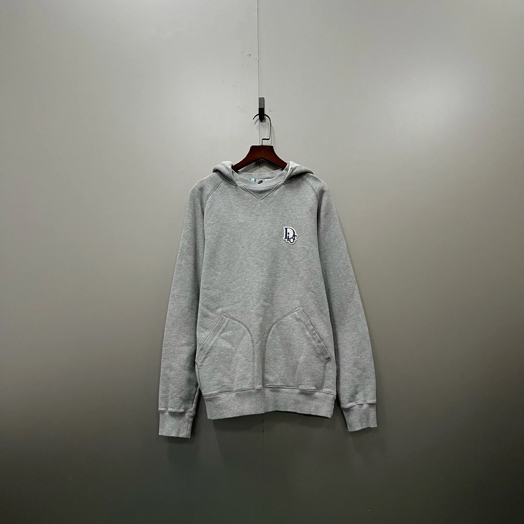 Dior 迪奥 灰色刺绣logo帽衫 S码/95新/公价9100/无配件 fg203233