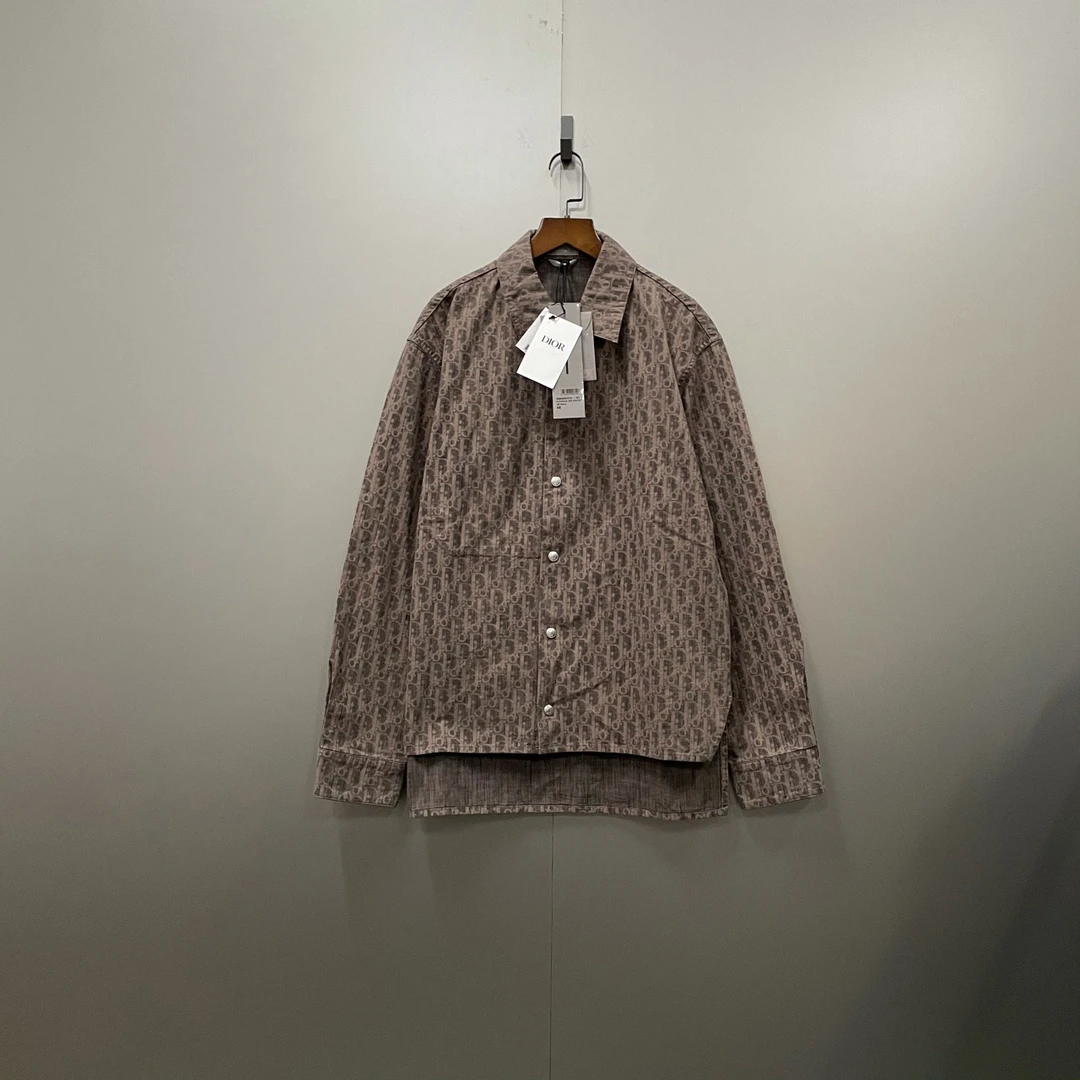 Dior 迪奥 棕色满印老花衬衫 44码/全新/公价13500/吊牌 ki300580