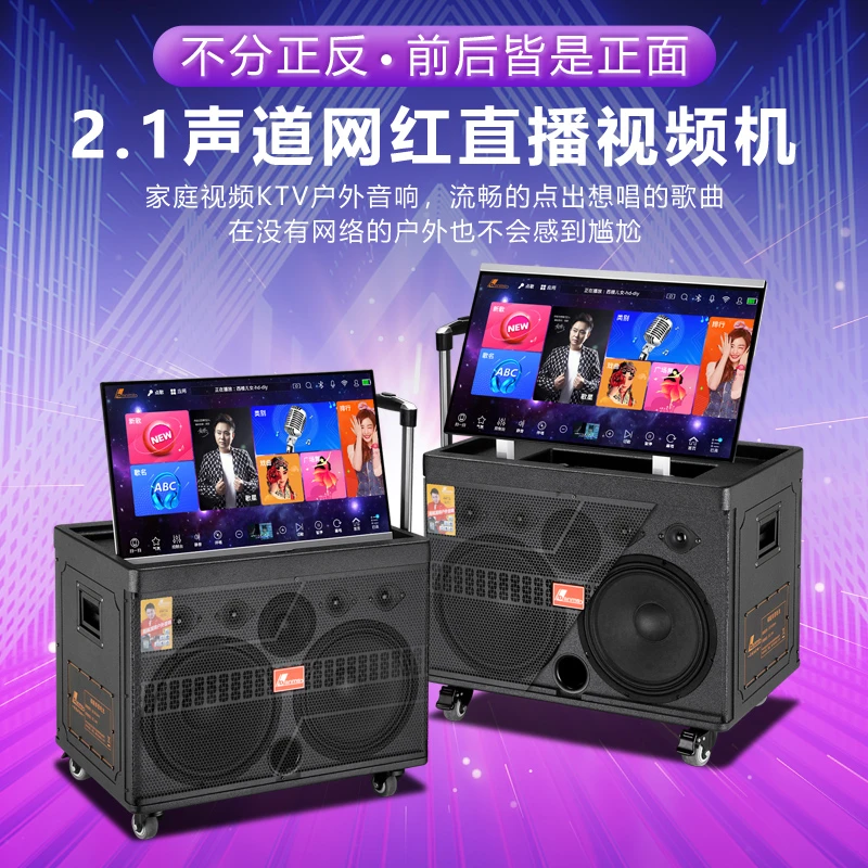 丹唛仕H8800户外带显示屏K歌音响广场舞拉杆自带声卡大功率音箱