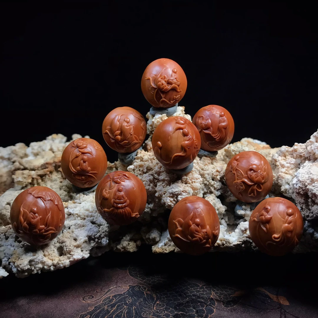 【琢礼】孙小娟【四花莲花无相】2.05*2.2南工苏工橄榄核雕XJ410014