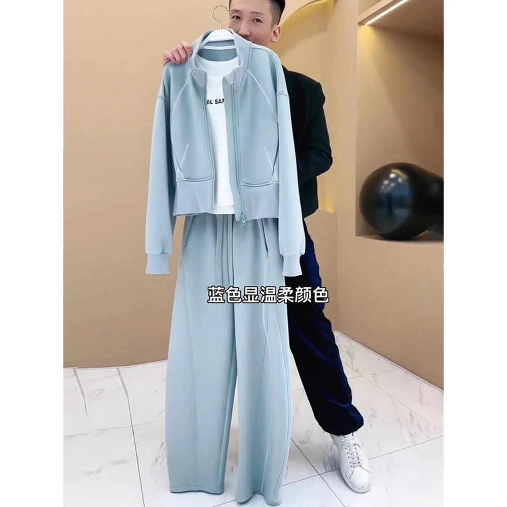 网红甜酷流行休闲运动套装春季拉链开衫奶fufu宽松卫衣两件套女装