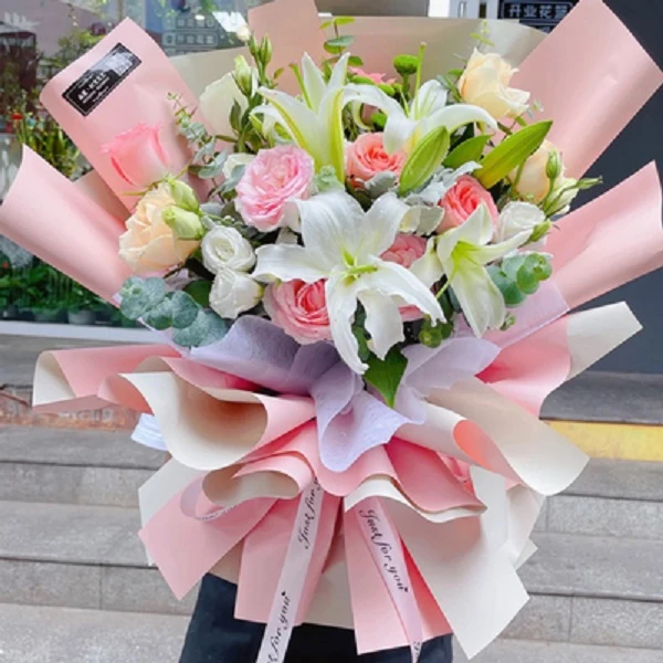 【百年好合】附近花店同城配送百合玫瑰生日鲜花速递女神节女友闺蜜