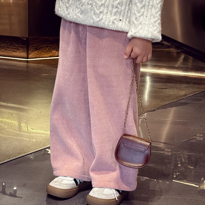 【年中浮力】米米哈罗女童灯芯绒阔腿裤韩版长裤Q24878