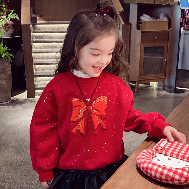 【宠粉浮力】米米哈罗女童加绒卫衣儿童长袖上衣套头打底衫 Q24958