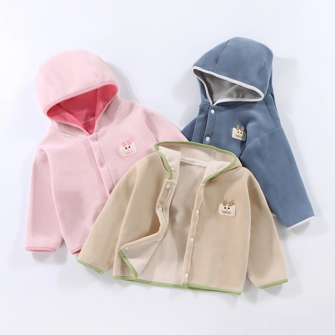 双层柏莉绒婴儿春秋季超萌外套宝宝外套儿童加绒洋气森系