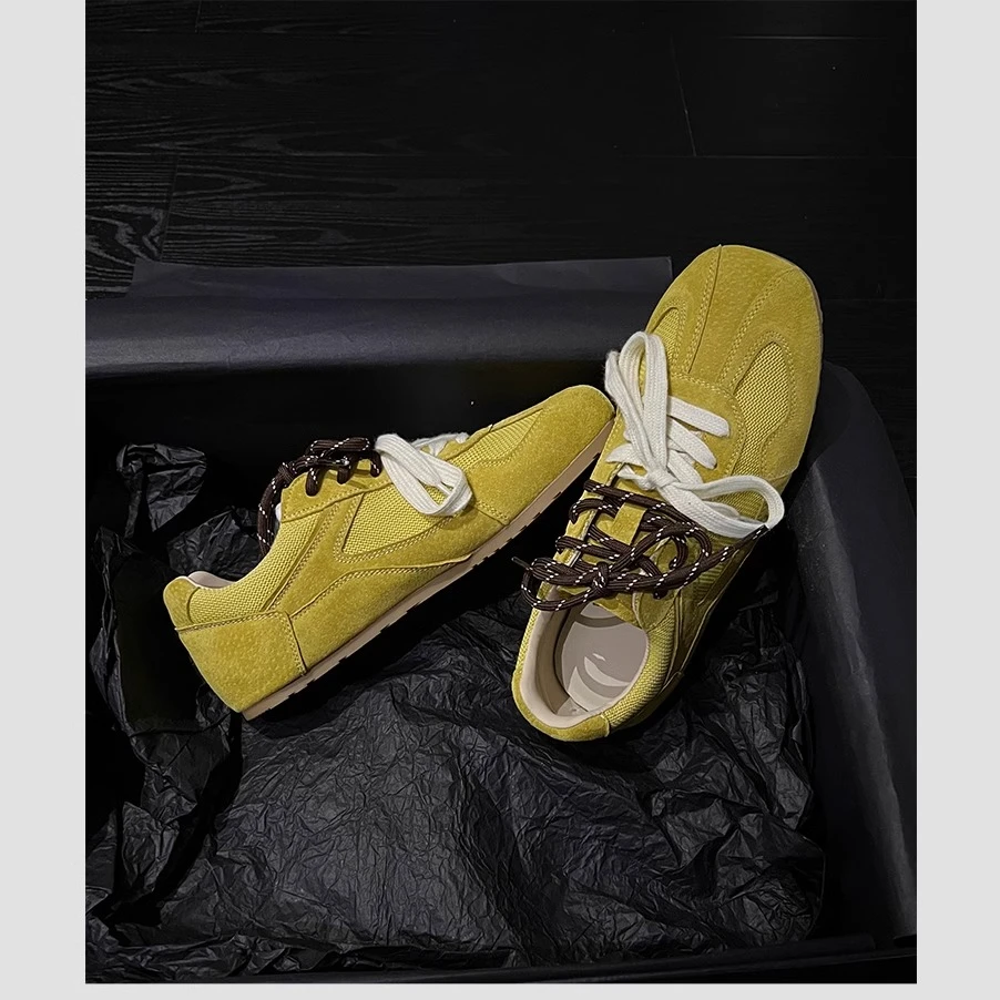 复古平底德训鞋2025年春季新款休闲鞋网面透气阿甘鞋百搭爆款女鞋