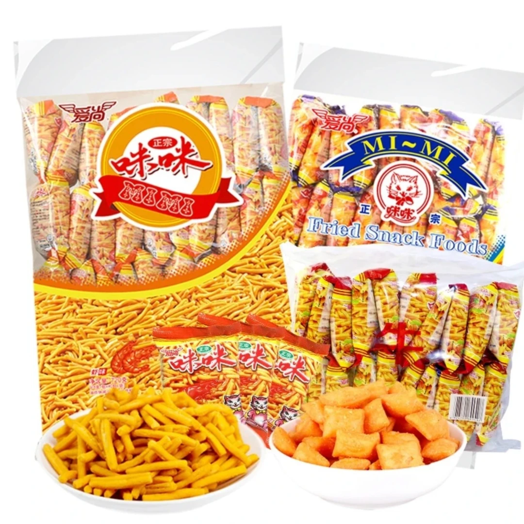 爱尚咪咪虾味蟹味锅巴薯片网红休闲解馋办公室宿舍零食小吃大礼包