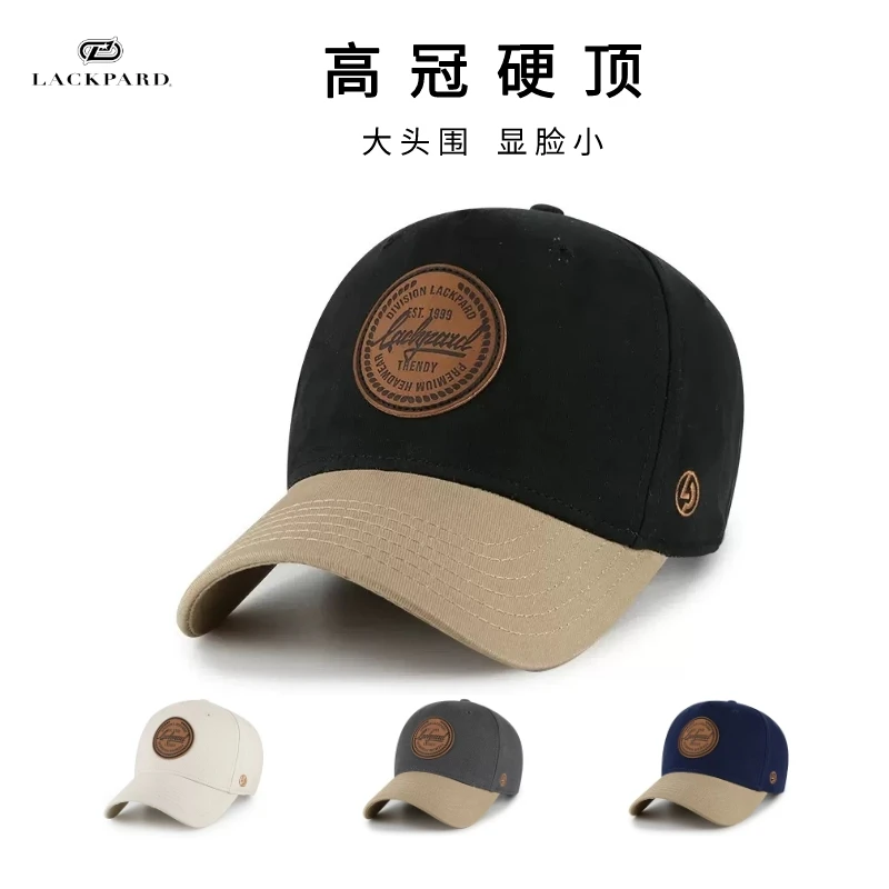 LACKPARD棒球帽男秋冬硬顶全棉大头围鸭舌帽女时尚百搭显脸小帽子