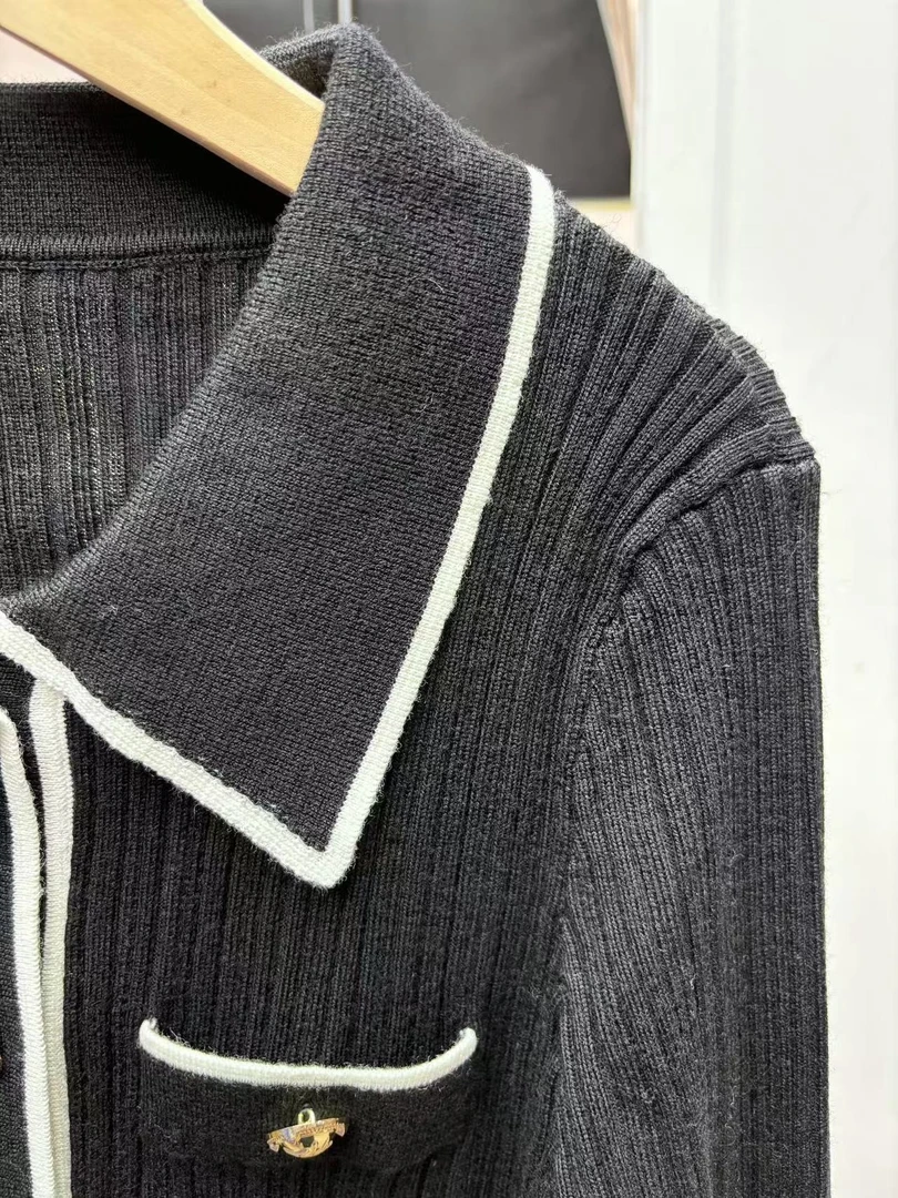 【十一】H 时尚潮流百搭气质长袖黑色小香风外套 ZK102