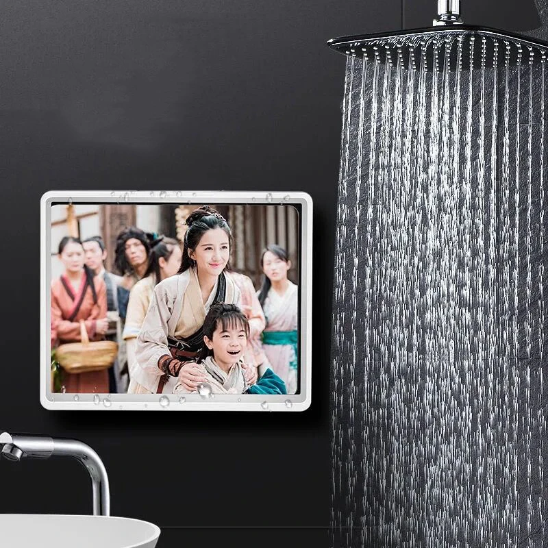 浴室防水平板手机盒可旋转支架ipad防雾墙上免打孔壁挂收纳置物架