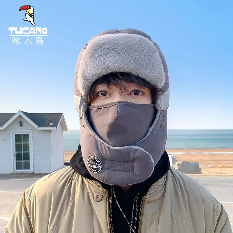 雷锋帽子男冬季骑行电动车保暖神器加厚棉帽女冬天防风防寒面罩