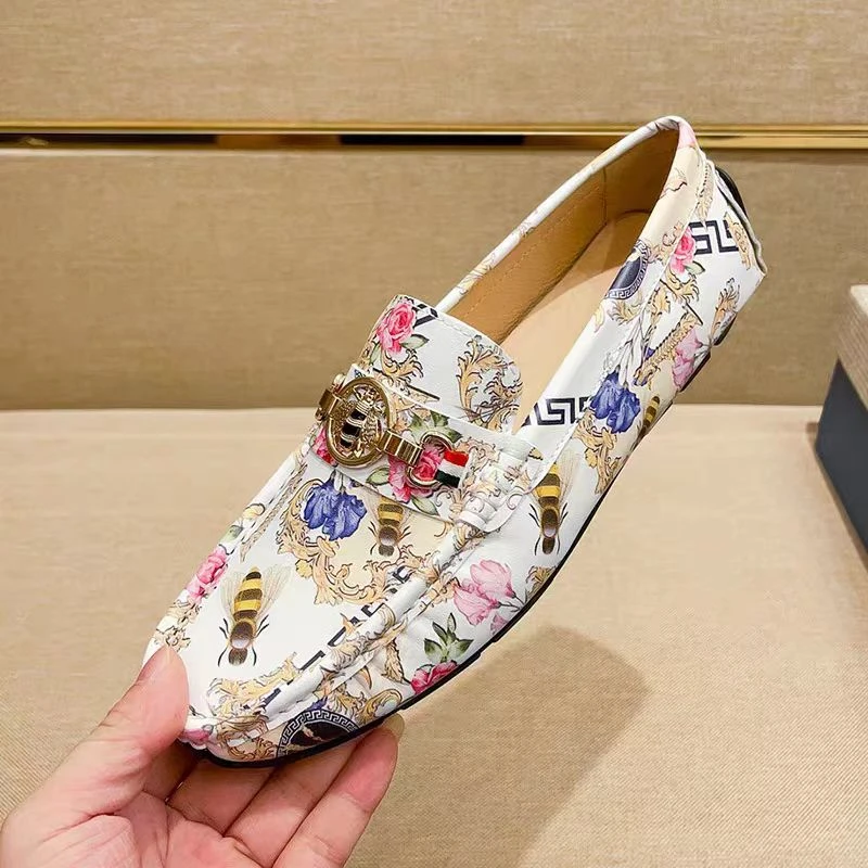 时尚百搭高端奢侈品夏季名牌豆豆鞋男款真皮软底休闲一脚蹬乐福鞋