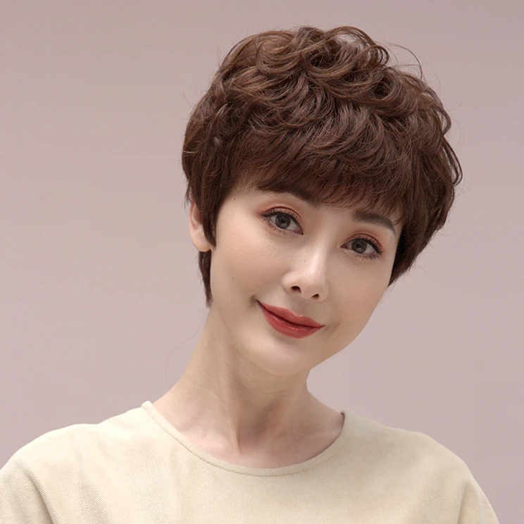 假发女中老年假发富贵卷发全头套假发