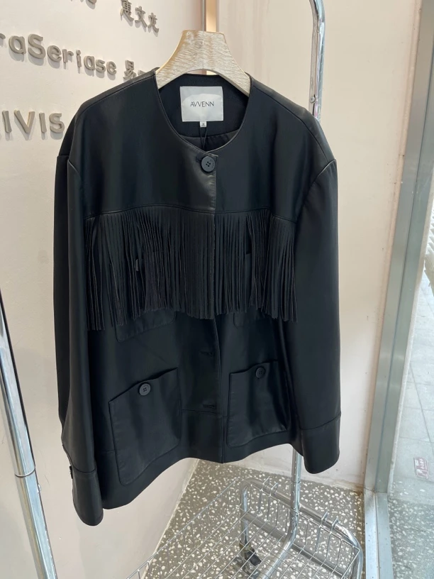 AVVENN｜流苏圆领外套90110663